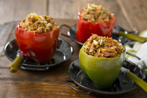 Barbecued Pulled Pork Stuffed Peppers